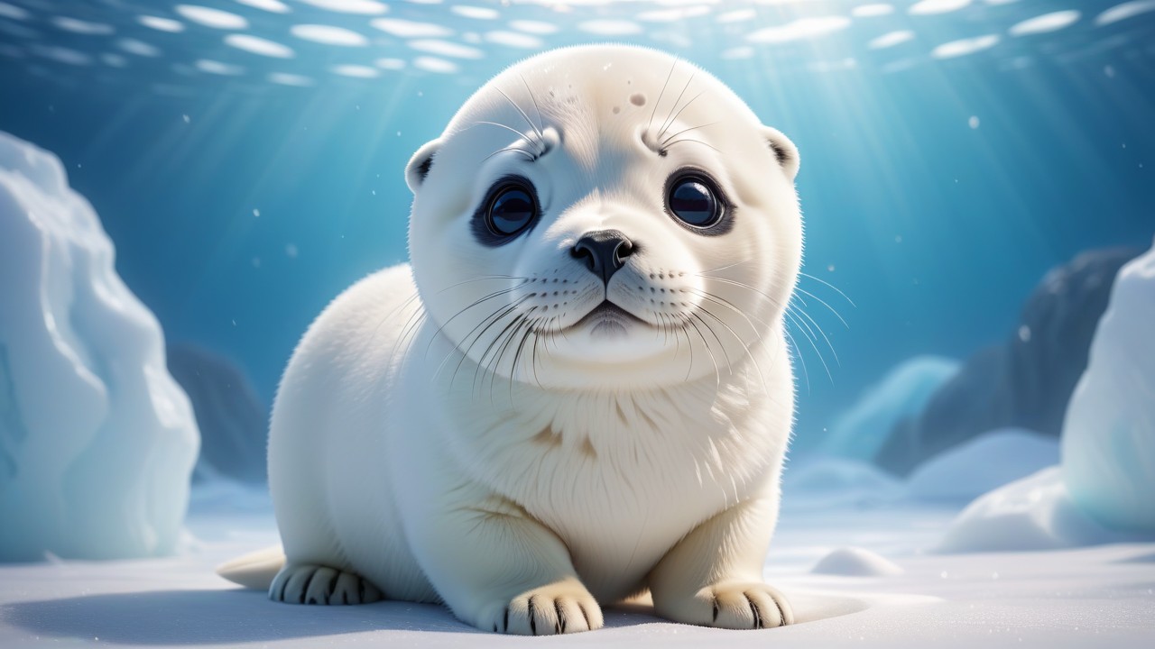 Chibbi-Art Chibi Harp Seal Gazing