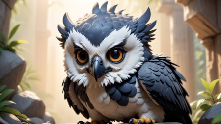 Chibbi-Art Harpy Eagle Chibi: Aerial Gazer in Artistic Touch