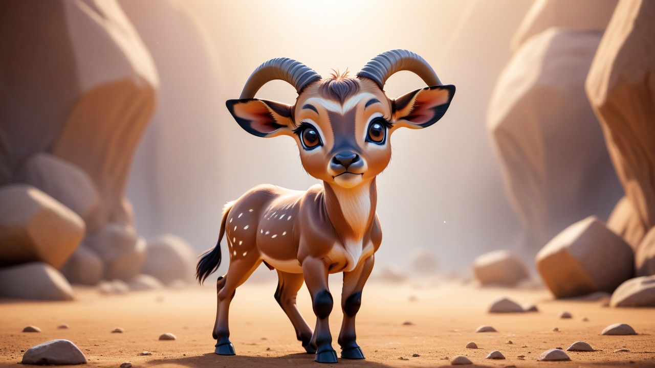 Chibbi-Art Hartebeest Chibi: A Bold Gaze