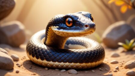 Chibbi-Art Cute and Playful Hognose Snake: A Symphony of Curves