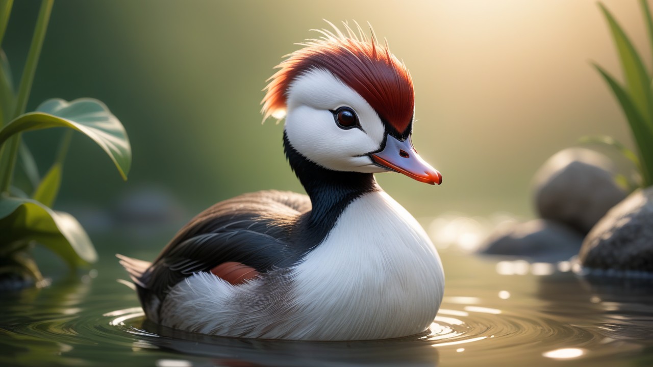 Chibbi-Art Horned Grebe: Chibi Cuteness for the Art Connoisseur