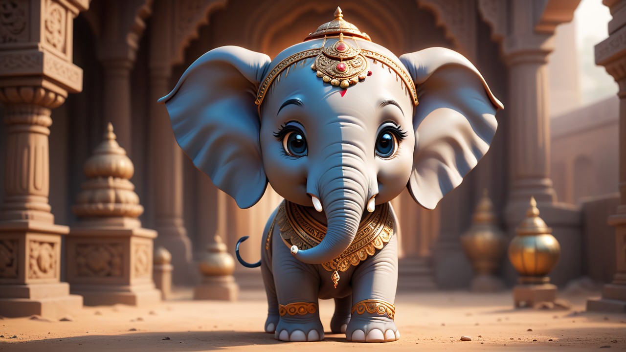 Chibbi-Art Indian Elephant Chibi: A Joyous Glimpse