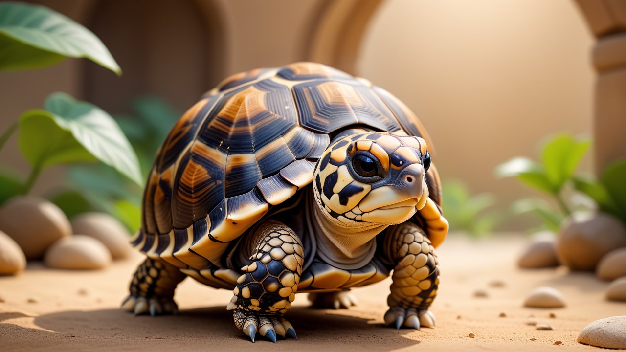 Chibbi-Art Indian Star Tortoise Chibi Portrait: Embracing Our Fascination