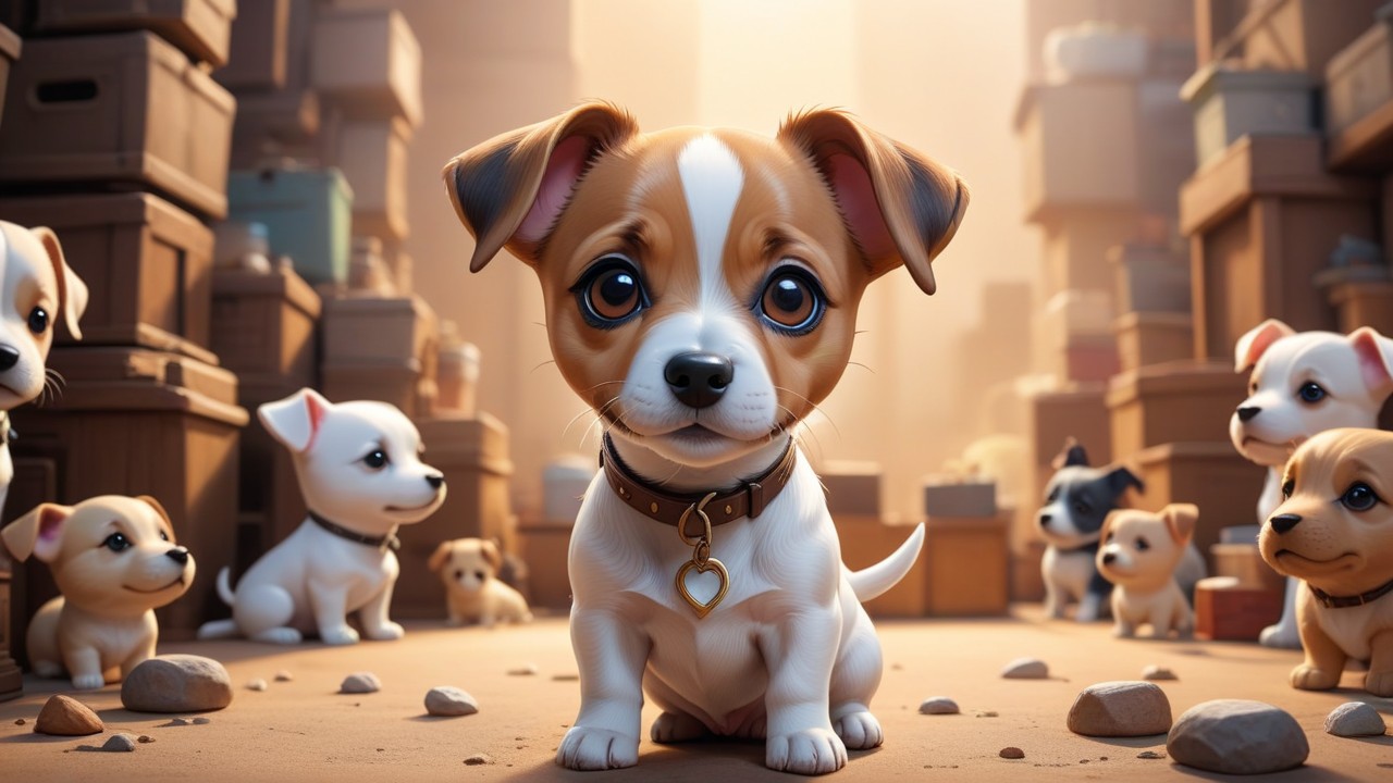 Chibbi-Art Jack Russells: Chibi Artistry - Enchanting Eyes Caught in a Captivating Gaze