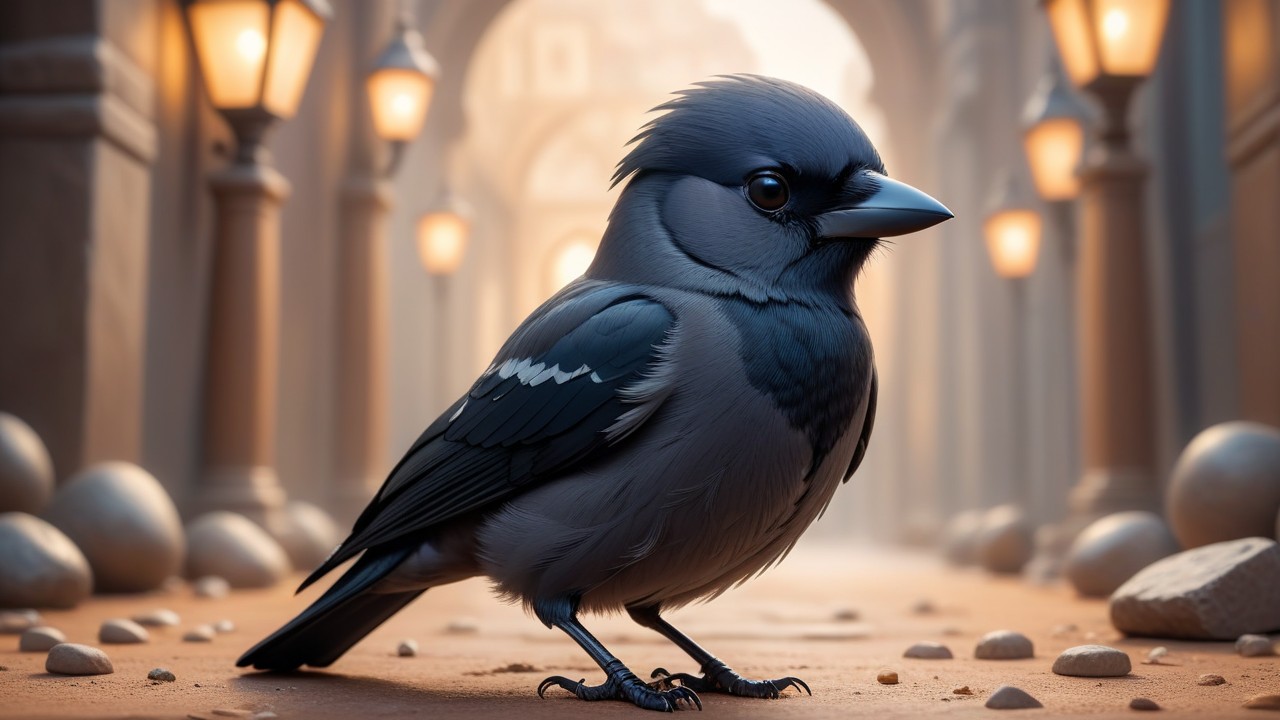 Chibbi-Art Jackdaw Chibi: A Glimpse into Avian Art