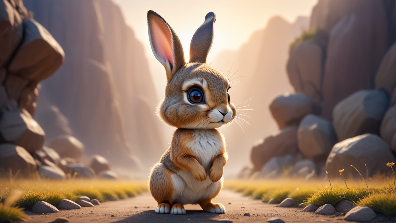 Chibbi-Art Jackrabbit Chibi: A Glimpse into Cute and Posed Simplicity