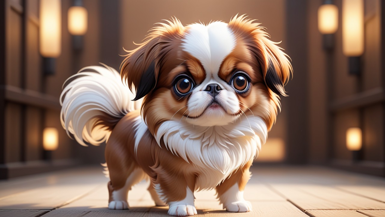 Chibbi-Art Japanese Chin: Chibi-inspired Portrait capturing an artistic gaze.