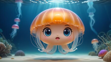 Chibbi-Art Jellyfish Chibi: A Whimsical Gaze
