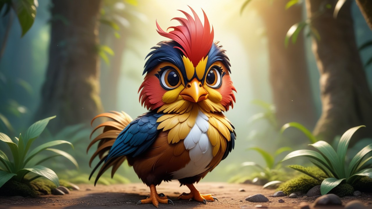 Chibbi-Art Junglefowl Chibi: Artful View on Life