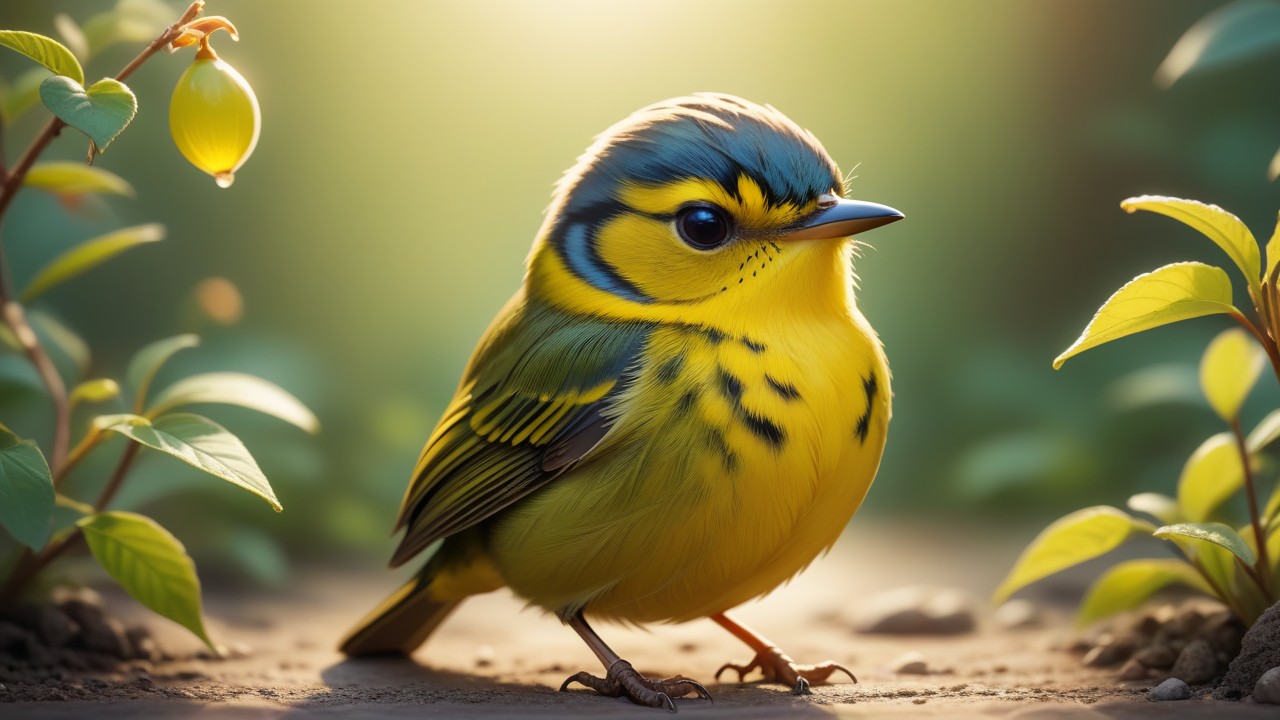 Chibbi-Art Chibi Kentucky Warbler: A Vibrant Gazing