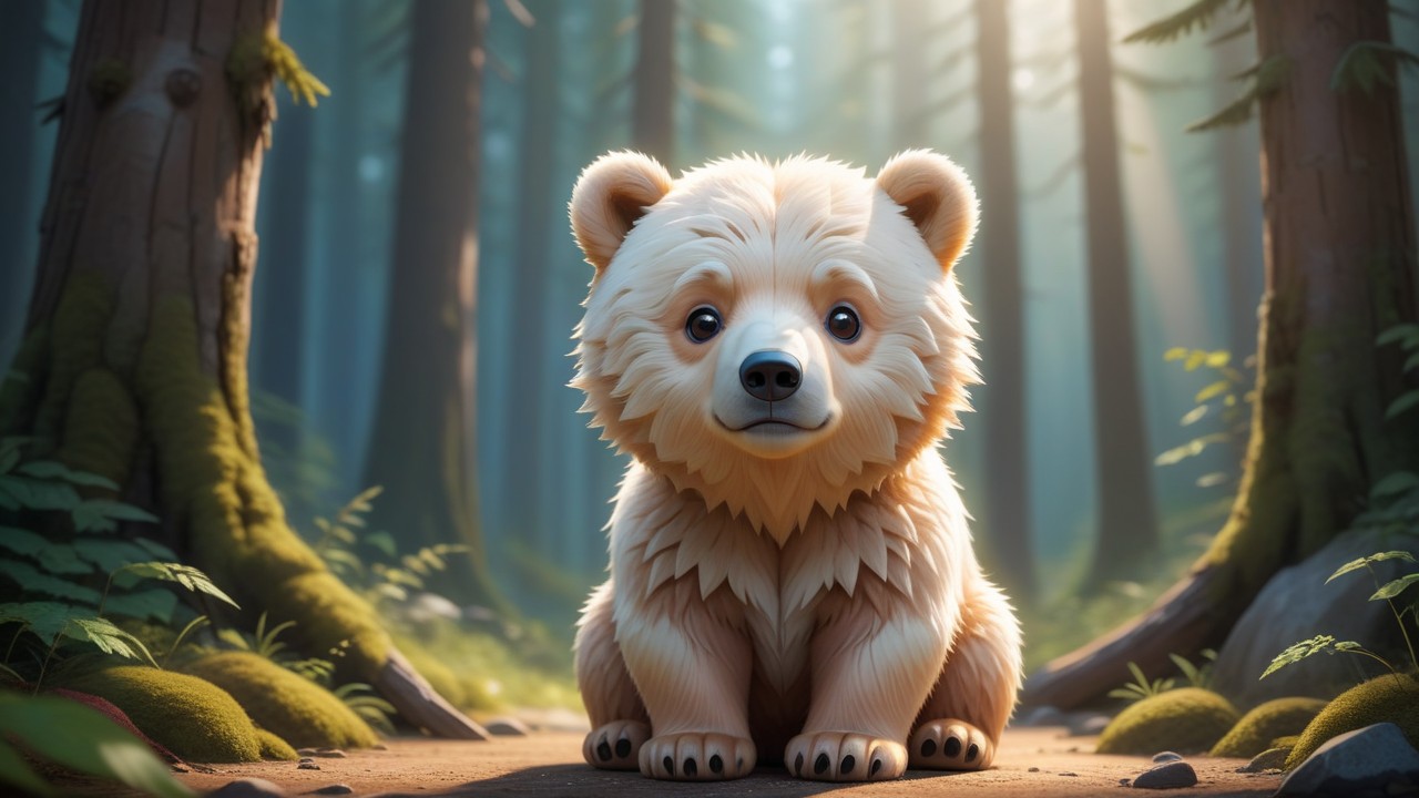 Chibbi-Art Chibi Spirit Bear Boldly Gazes Ahead