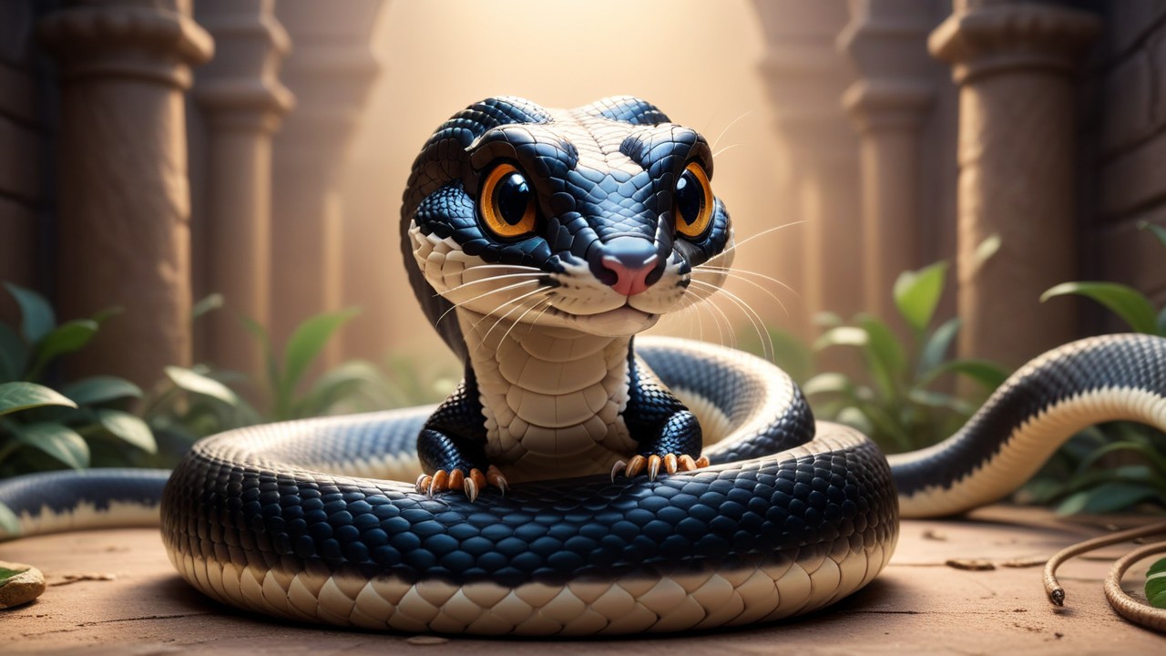 Chibbi-Art King Rat Snake Chibi: A Regal Gaze