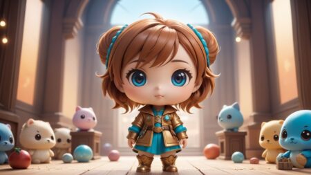 Chibbi-Art Chibi Koolie in Artistic Simplicity