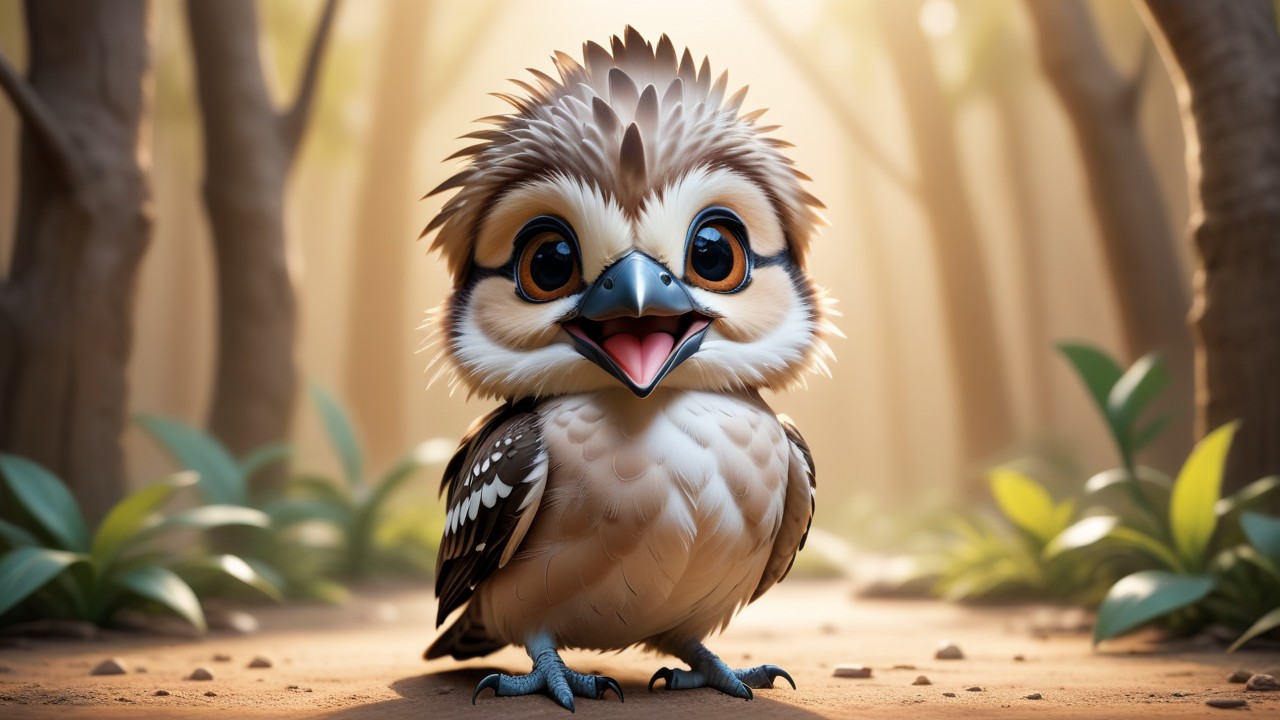 Chibbi-Art Kookaburra Laughs: A Whimsical Chibi Perspective