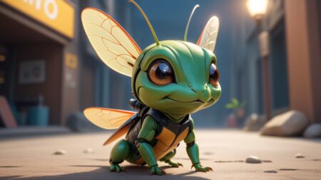 Chibbi-Art Grasshopper Chibi: A Vibrant Chibi Vision