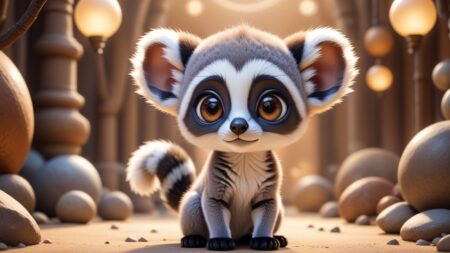 Chibbi-Art Lemur Chibi: A Whimsical Gaze