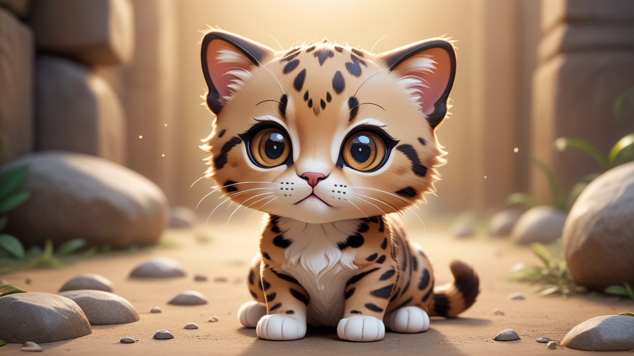 Chibbi-Art Chibi Leopard Cats Enchanting Gaze