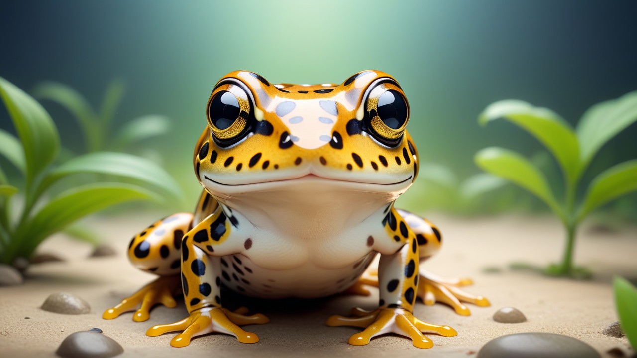 Chibbi-Art Leopard Frog: Chibi Portrait, With a Glimpse