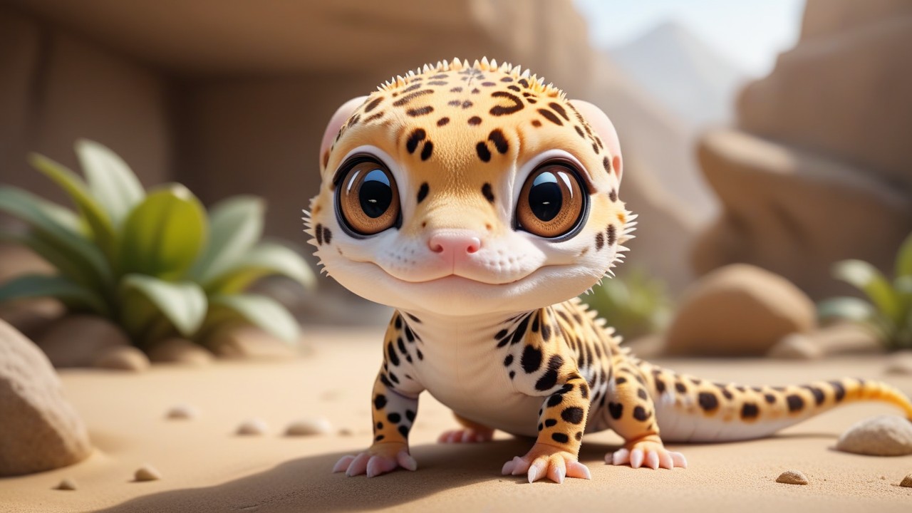 Chibbi-Art Leopard Gecko Chibi Portrait: Creative Artists Touch