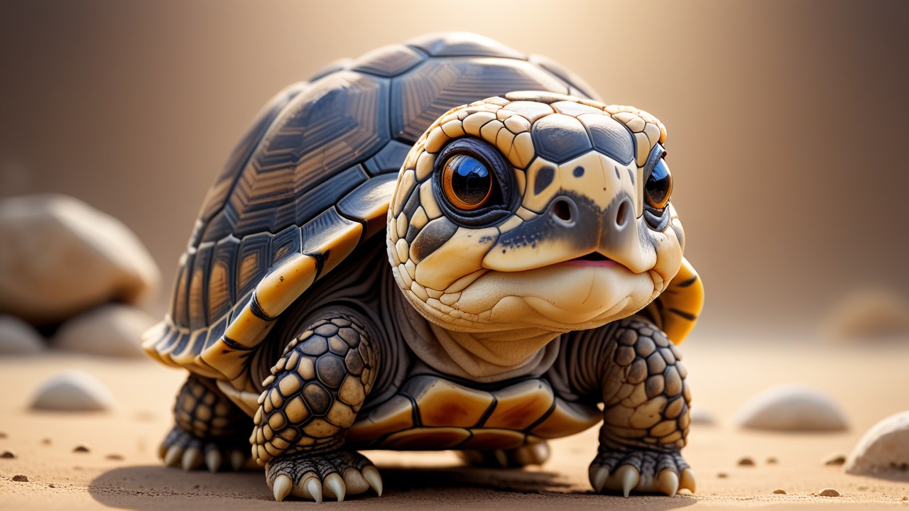 Chibbi-Art Leopard Tortoise Chibi Portrait: Enchanting Boldness