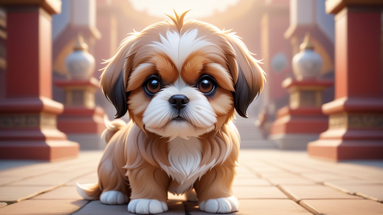 Chibbi-Art Lhasa Apso Portrait: Chibi Art Unveils Soul