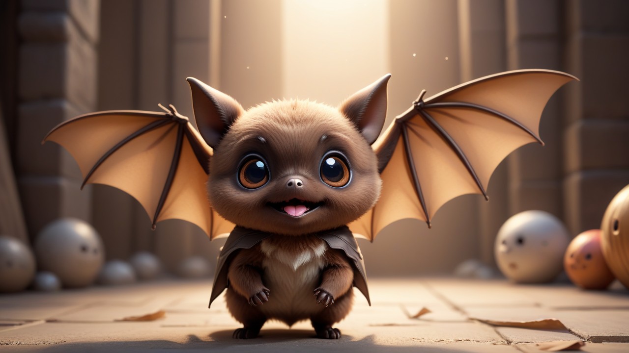 Chibbi-Art Whimsical Chibi Bat Encounter