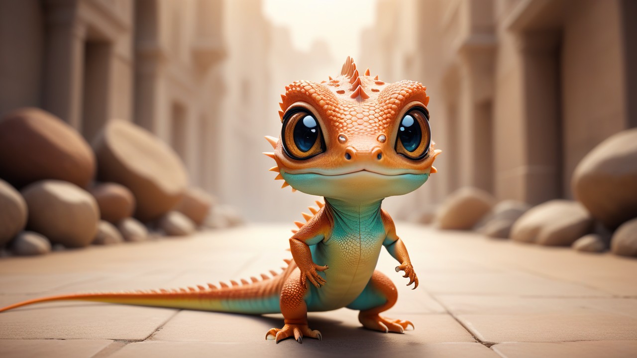 Chibbi-Art Lizard Chibi Portrait: A Delightful Simplicity