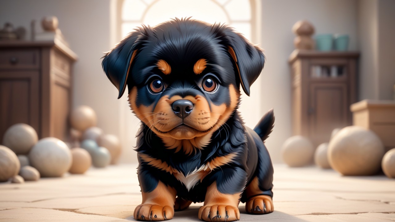 Chibbi-Art Rottweiler Chibi: A Symphony of Gazes