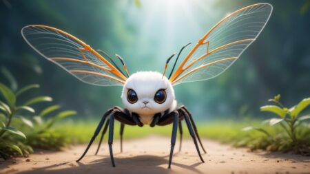 Chibbi-Art Whimsical Winged Spider in Chibi Art Profile