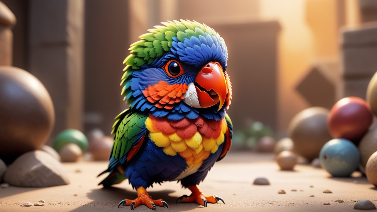 Chibbi-Art Lorikeet Chibi: A Simple Delightful Gaze