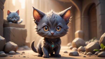 Chibbi-Art Whiskered Feline Pose: Lykoi Cat