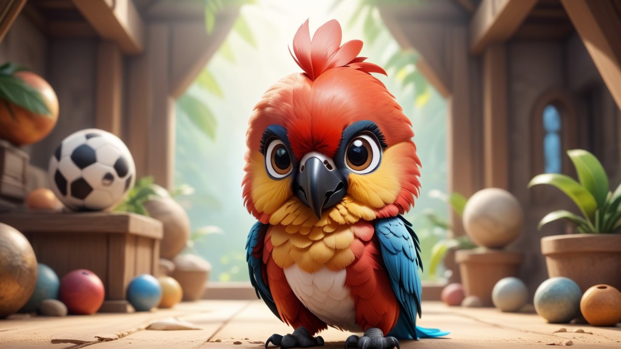 Chibbi-Art Chibi Macaw Captivating the Eye with Simplicity