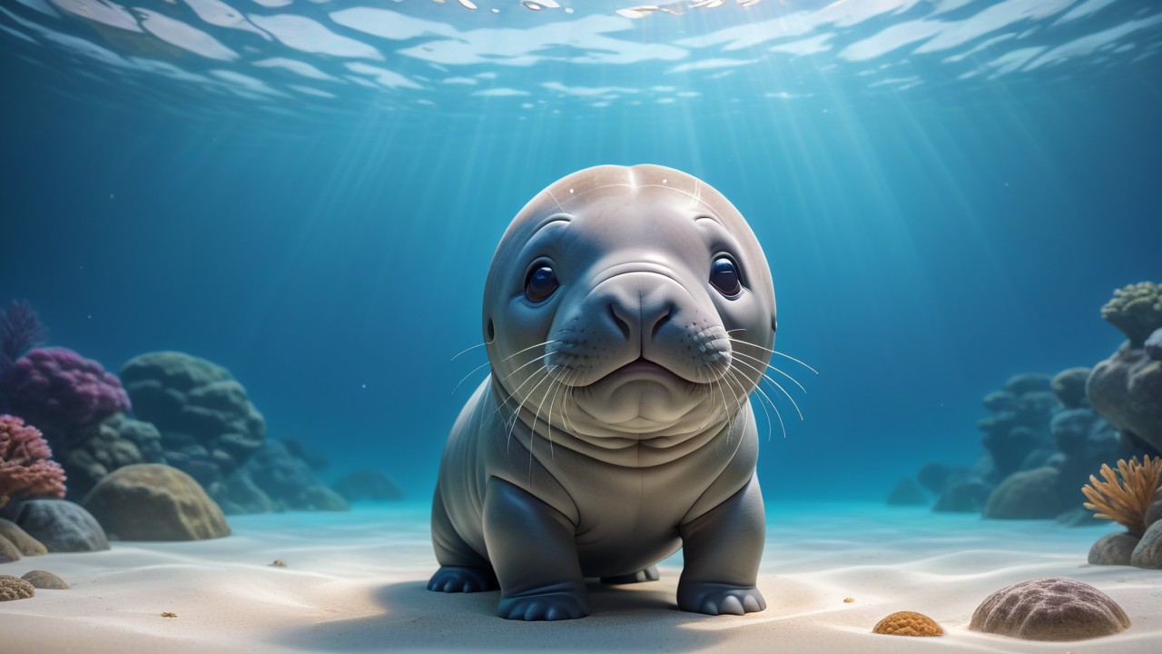 Chibbi-Art Chibi Manatees Enchanting Gaze