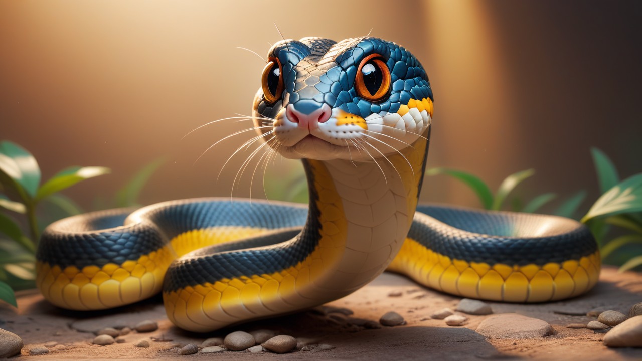 Chibbi-Art Mandarin Rat Snake Chibi Portrait: Engaging the Gallery