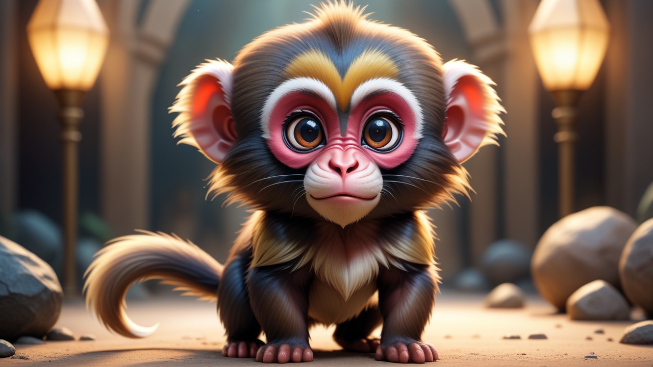 Chibbi-Art Chibi Mandrill in Artistic Spotlight