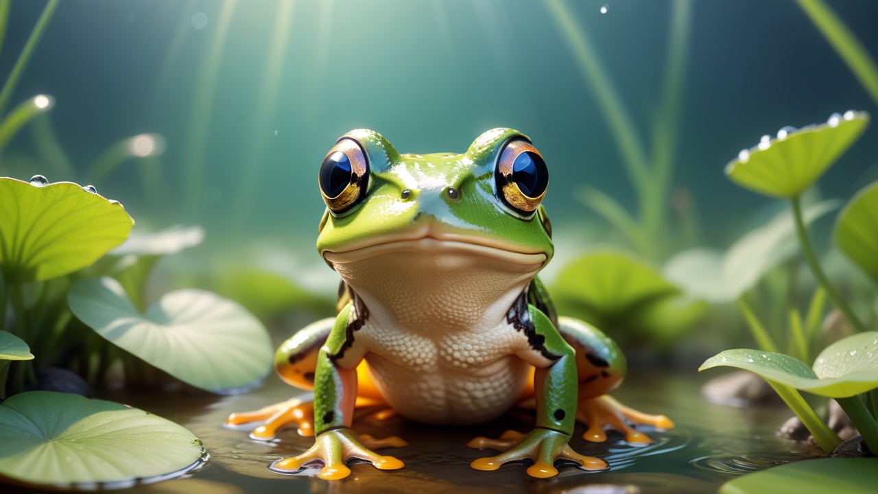 Chibbi-Art Marsh Frog Chibi: A Vibrant Masterpiece