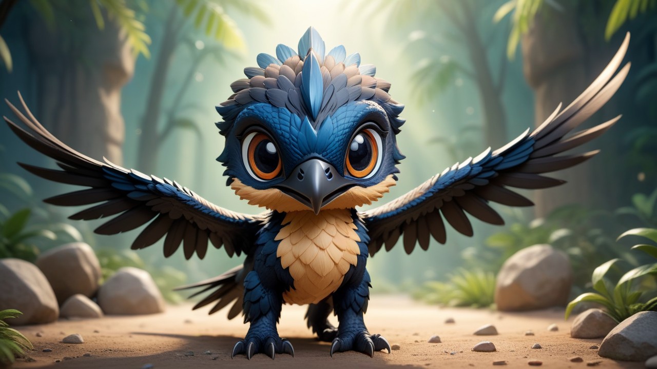 Chibbi-Art Microraptor Chibi Art: Captivating in Artistic Detail