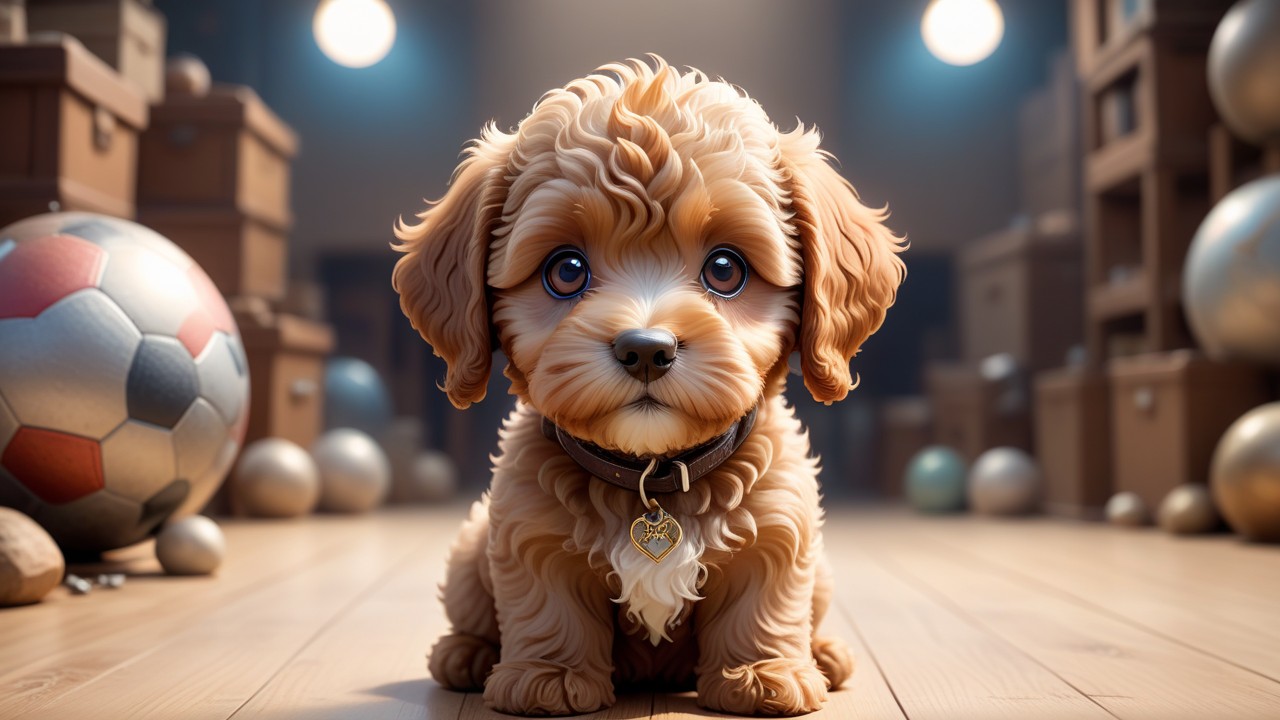 Chibbi-Art Cute Labradoodle Chibi Staring into Souls