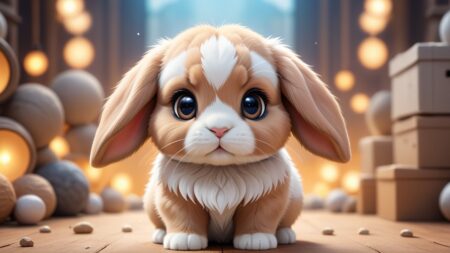 Chibbi-Art Cute Bunny Chibi: A Gazing Masterpiece