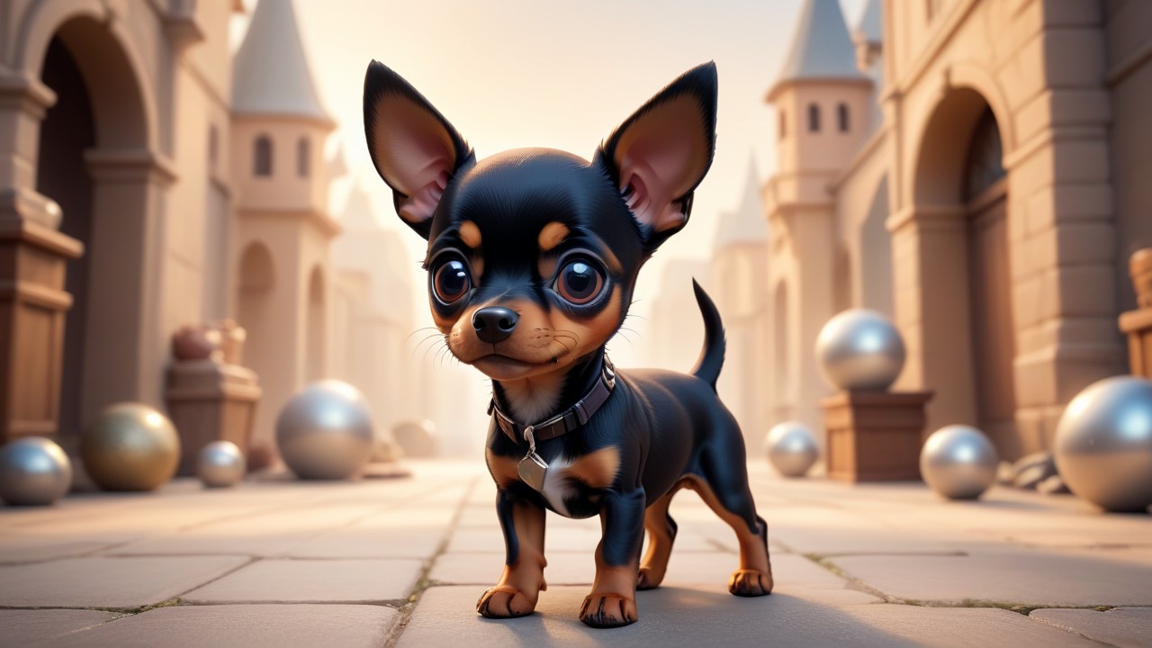 Chibbi-Art Chibi Miniature Pinscher: Artist Captures Furry Friend in Bold Art Style