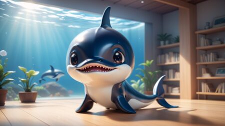 Chibbi-Art Chibi Minke Whales Playful Gaze