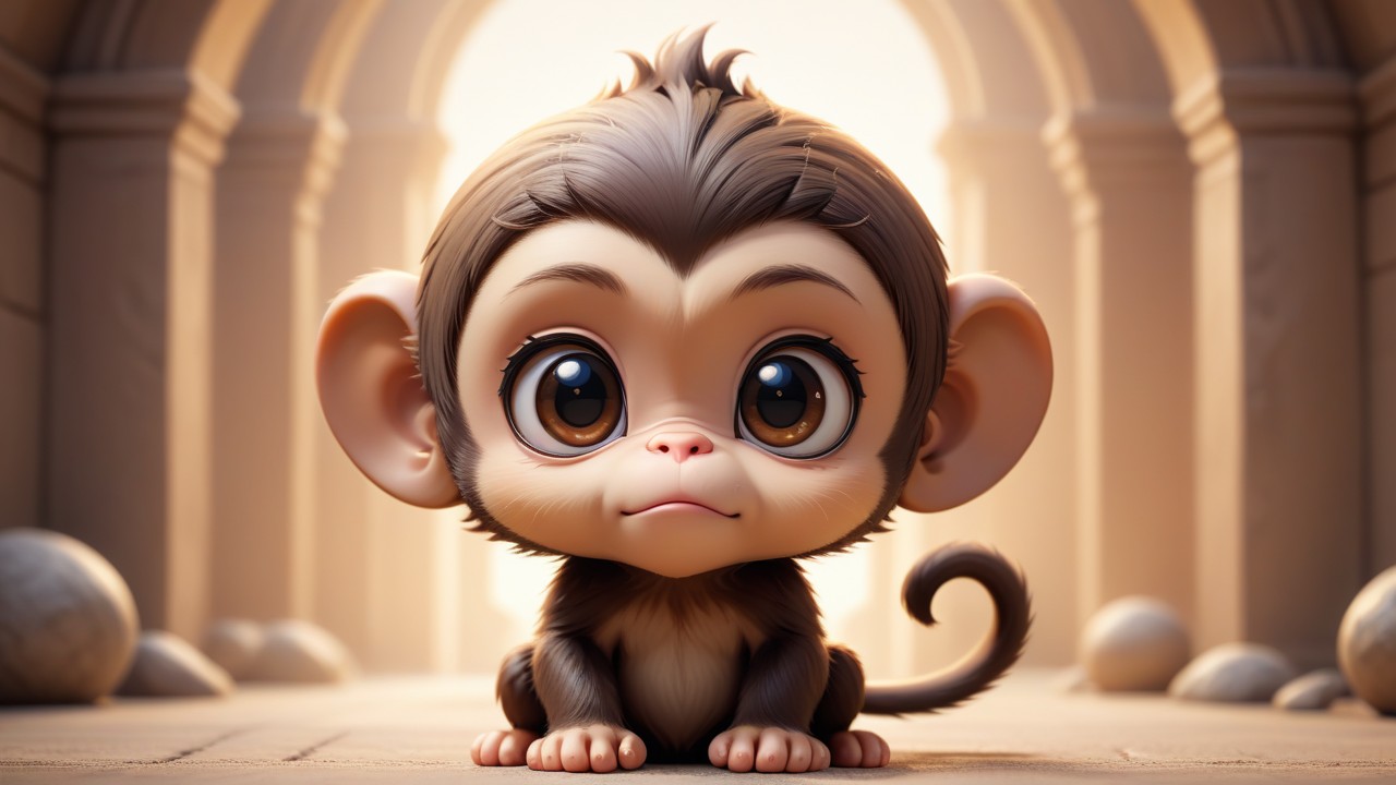 Chibbi-Art Monkey Chibi Portrait: A Touch of Simplicity