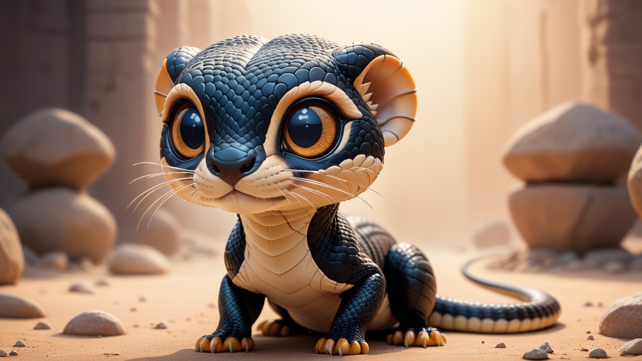 Chibbi-Art Chibi Monocled Cobra: Captivating In Artistic Approach