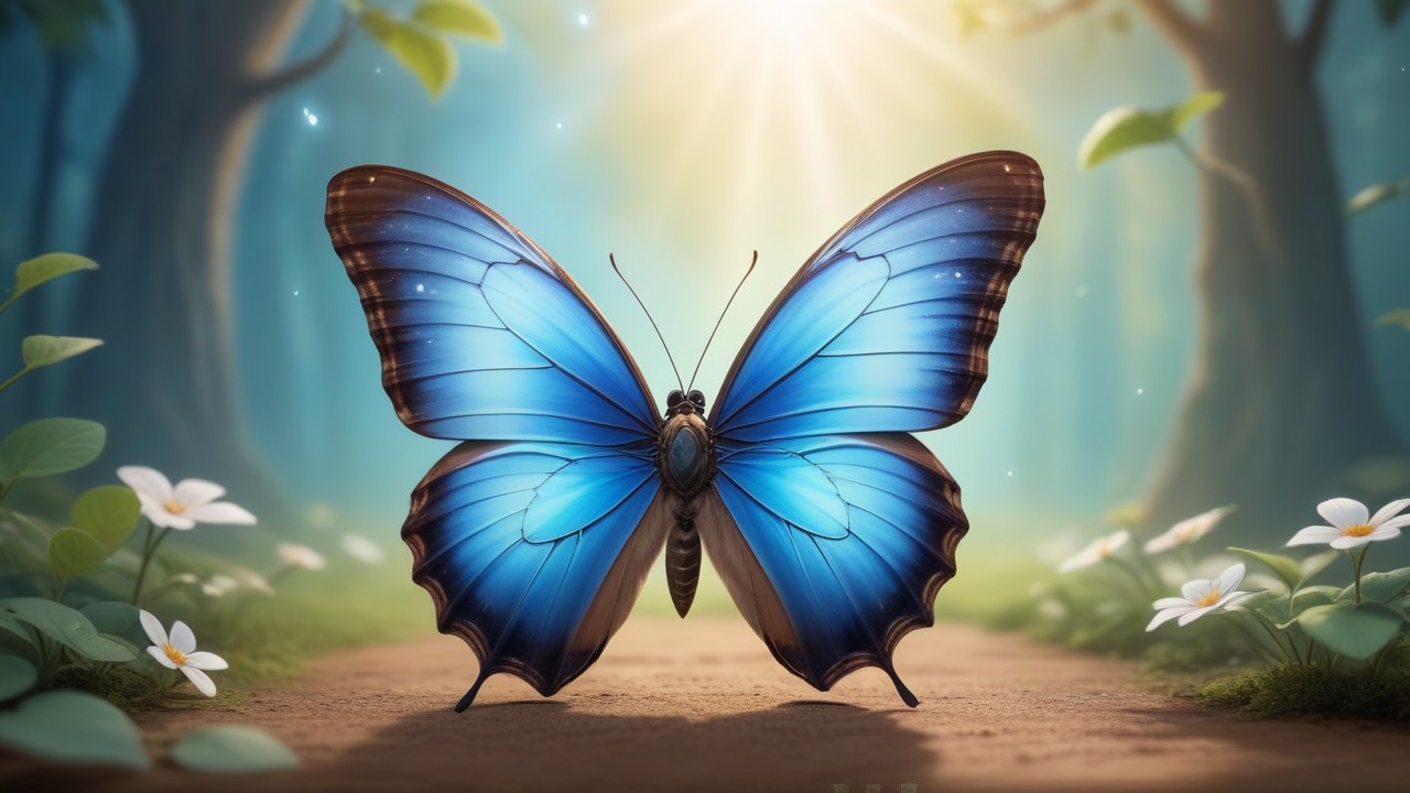 Chibbi-Art Chibi Morpho Butterfly: Up-Close Embrace