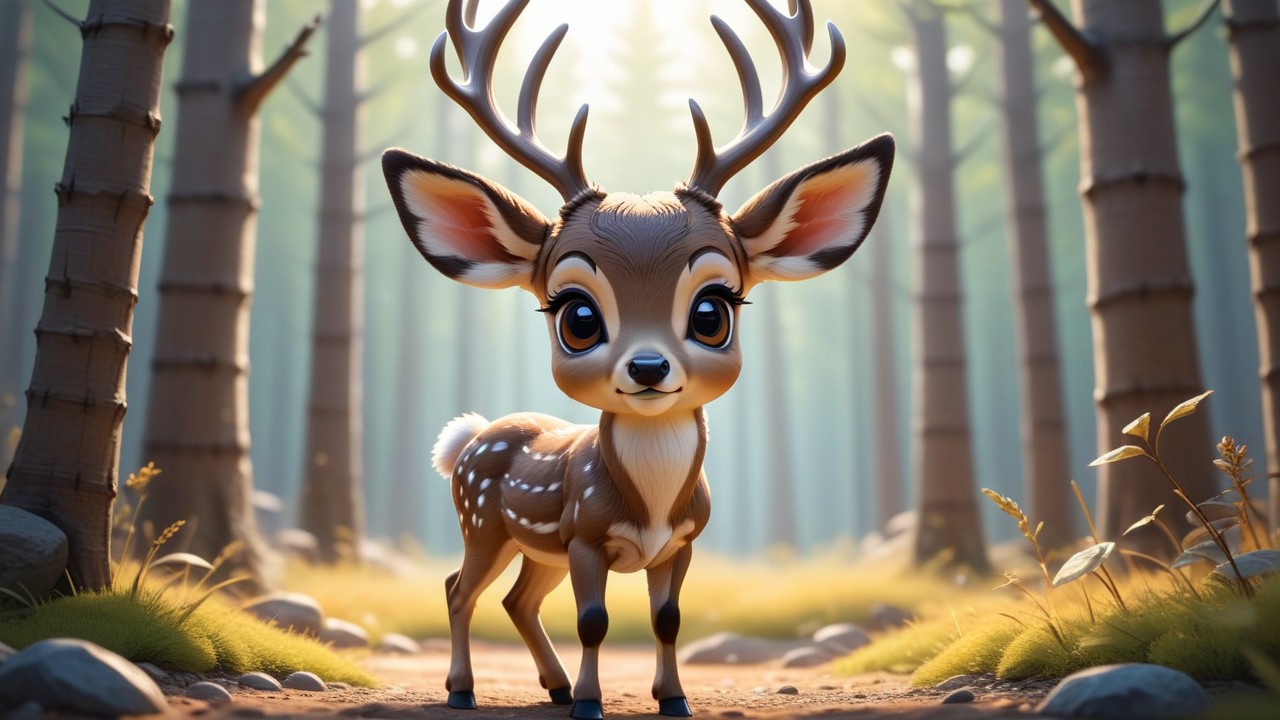 Chibbi-Art Mule Deer Chibi Art: Striking Natures Harmony