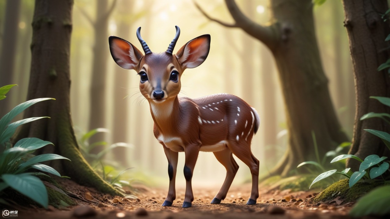 Chibbi-Art Chibi Muntjac in Artistic Fusion