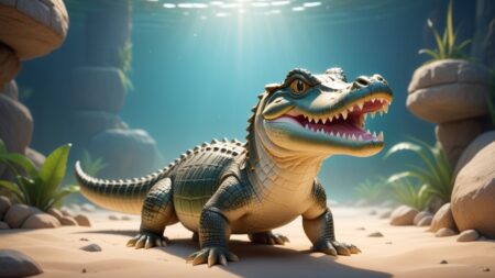 Chibbi-Art Cute Nile Crocodile Chibi Turning Attention