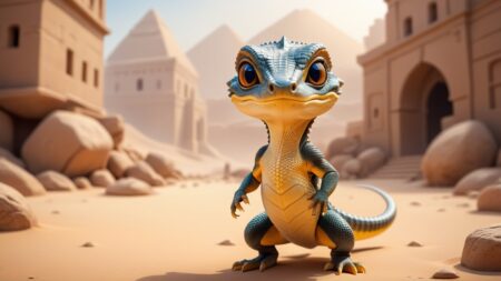 Chibbi-Art Nile Monitor in Chibi Art: An Aesthetic Gaze at the Observer