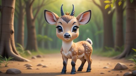 Chibbi-Art Natures Majestic Nilgai in Chibi Art Form