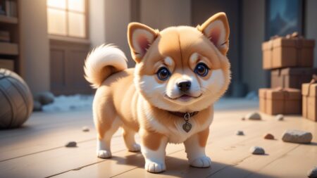 Chibbi-Art Chibi Norwegian Buhund: Whimsical Breed Portrait